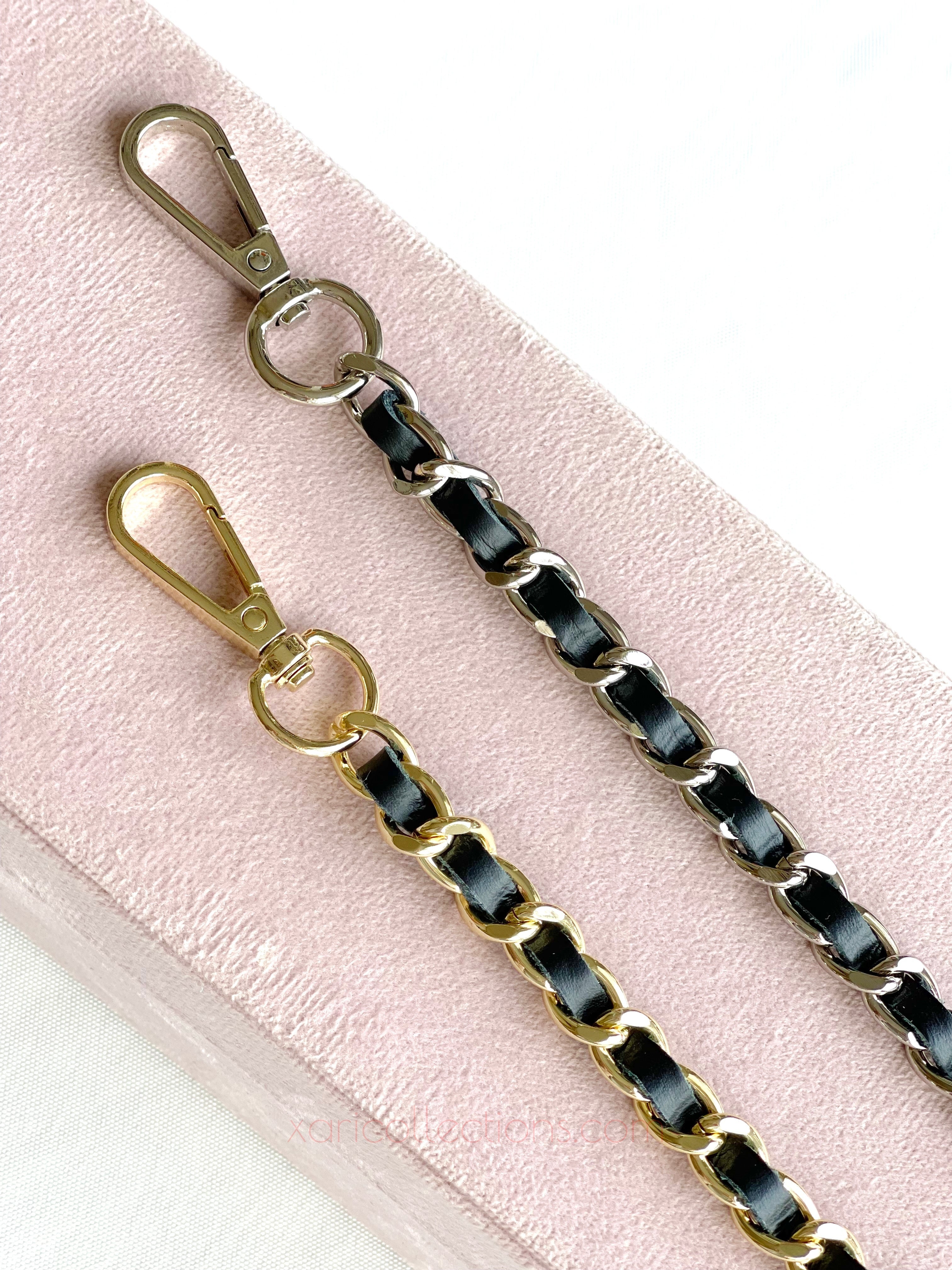 Classy Chain - Bag Chain - Gold hardware and black leather – XARI  COLLECTIONS