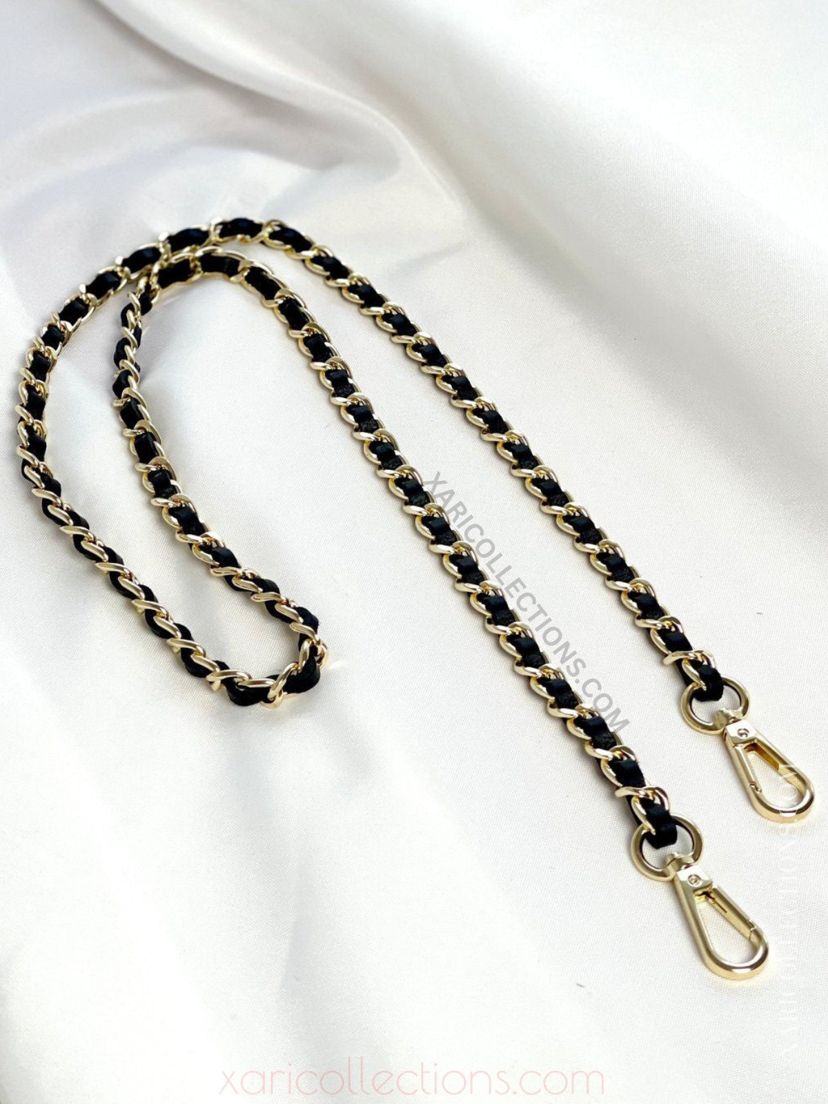 Classy Chain - Bag Chain - Gold hardware and black leather – XARI  COLLECTIONS