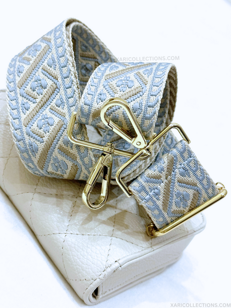 Charlotte - Blue Bag Strap Gold Hardware